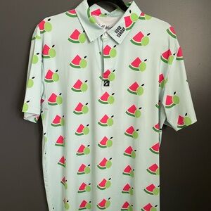 Good Sunday Men's Watermelon Print Golf Polo Shirt